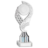 SILVER 'OLYMPIC' HOLDER ASSEMBLED ON MARBLE (2" CEN/1" TUBE) - 8in